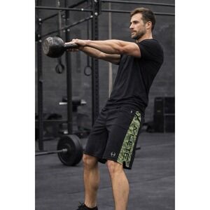 Hylete Black Camo Athletic Shorts Large Training Gym Performance Zip Activewear